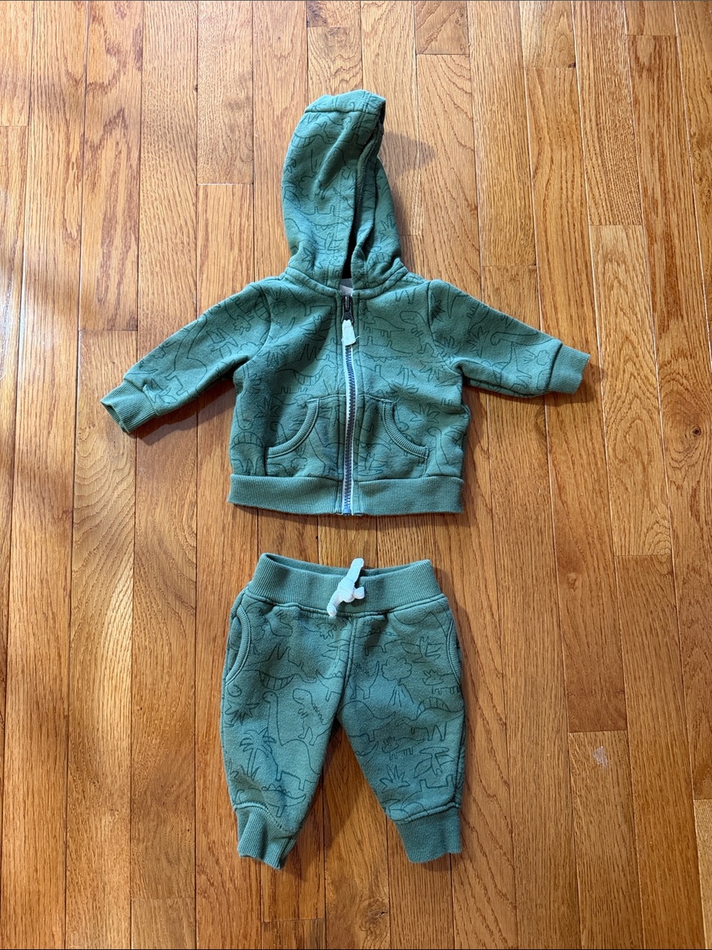 3M Green Dino Hoodie & Jogger Set